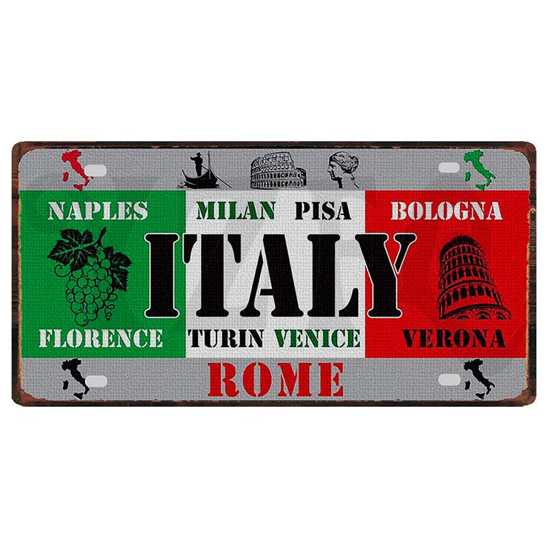 YZFQ Mexico Spain Metal Tin Sign Colombia USA Poster For Wall Restaurant Bar Home Decor 30X15CM Customizable DC-1512A