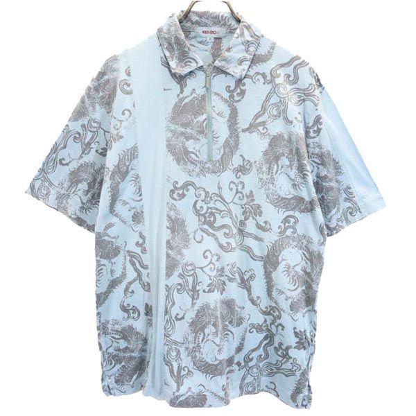 

KENZO Golf Made in Japan Short sleeve Half zip Polo shirt 4 Bluish GOLF Men s Used