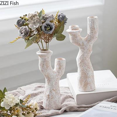 Vase Forme Branches d'Arbre Décoration de Bureau Fleur Artificielle Arrangement Floral Décoratif Vases en Céramique Décor Esthétique de Pièce