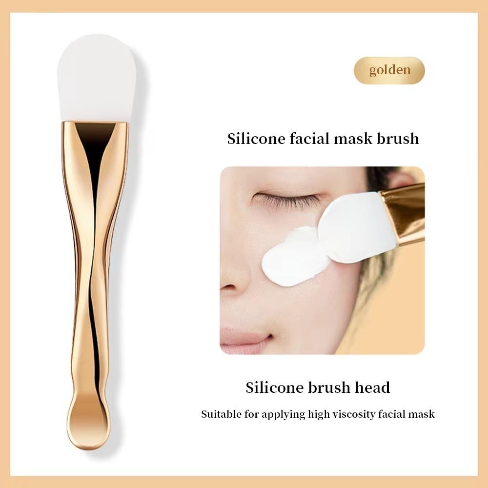 Double Head Silicone Facial Mask Brush Daub Type Beauty Tool Face Cleaning Brush Dual-Use with Digging Spoon