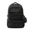 Solid Color Fashion Versatile Polyester Backpack Unisex Backpack Black ABSU515-3