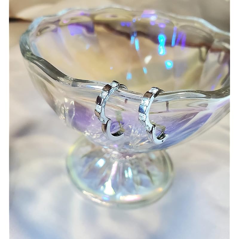 [Amelia Miifa] Earrings hoop earrings ladies 14k gold men's Popularity silver gold stainless Allergy friendly high grade zirconia present (Hoop