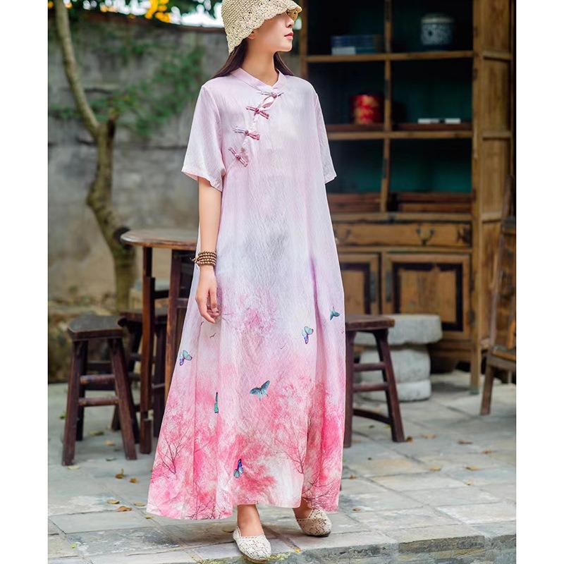 

Женское платье в китайском стиле, летнее платье Cheongsam в стиле ретро