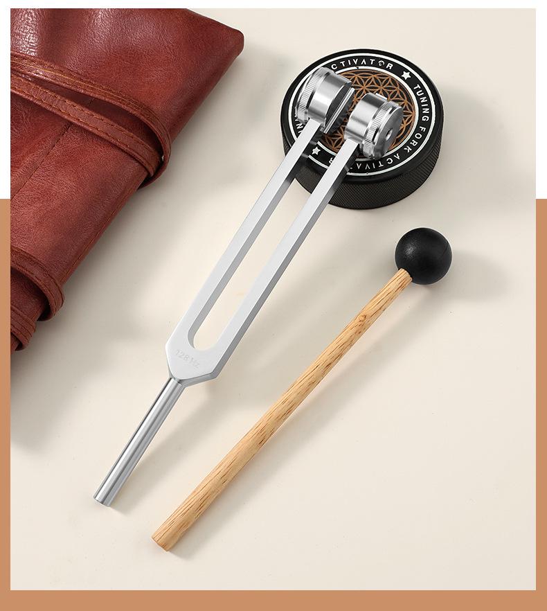 Aluminum Alloy Yoga Sleep Aid Tuning Fork Set with Leather Case