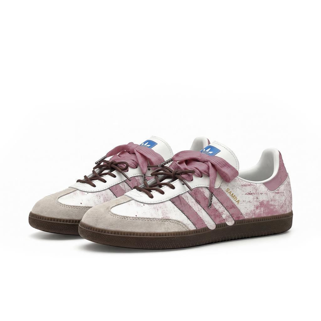 Adidas Originals SAMBA OG Slip Resistant, Abrasion Resistant, Breathable Low top German Army Trainers Unisex Pink B75806(Team2194-)