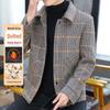Men's Casual Plaid Wool Blend Jacket