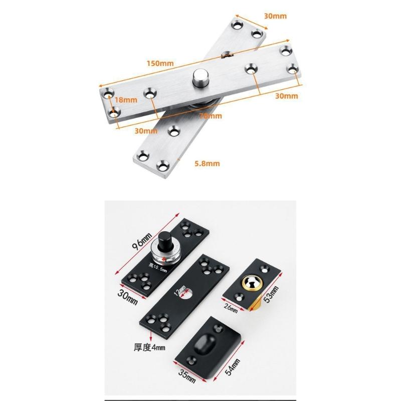 2Pcs Reliable 360 Degree Rotating Door Hinges Constructed From Corrosion Resistant Material For Solid Entrances