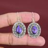 Boucle d'oreille Charoïte Cuivre Boucle d'oreille Vintage Bijou Pierre Précieuse Boucles d'oreilles Argent Sterling 925 Boucle d'oreille Faite Main Cadeau de Fiançailles Bijou Design Récent