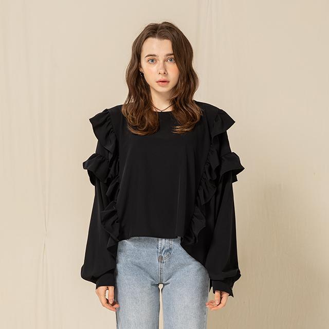 Блузка Raon с оборками (Bk) Black/Free