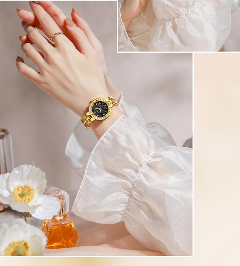 OFNS Douyin Women's Fashion Quartz Watch with Diamond Inlaid Mother-of-Pearl Dial and European-American Bracelet