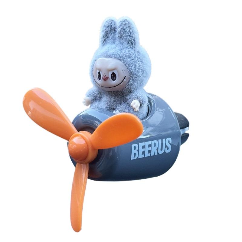 Car Air Freshener Fan with Cute Doll - Rotating Propeller Scent Diffuser for Dashboard