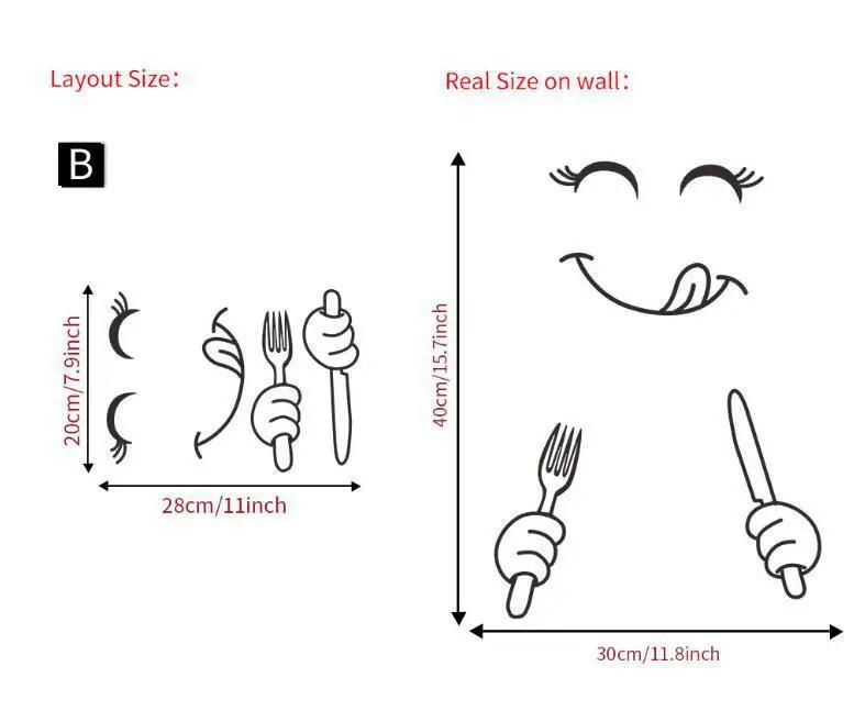 

Милая наклейка на холодильник Happy Delicious Face Наклейки на стену для кухни и холодильника Искусство Милые настенные наклейки для холодильника Декор для дома