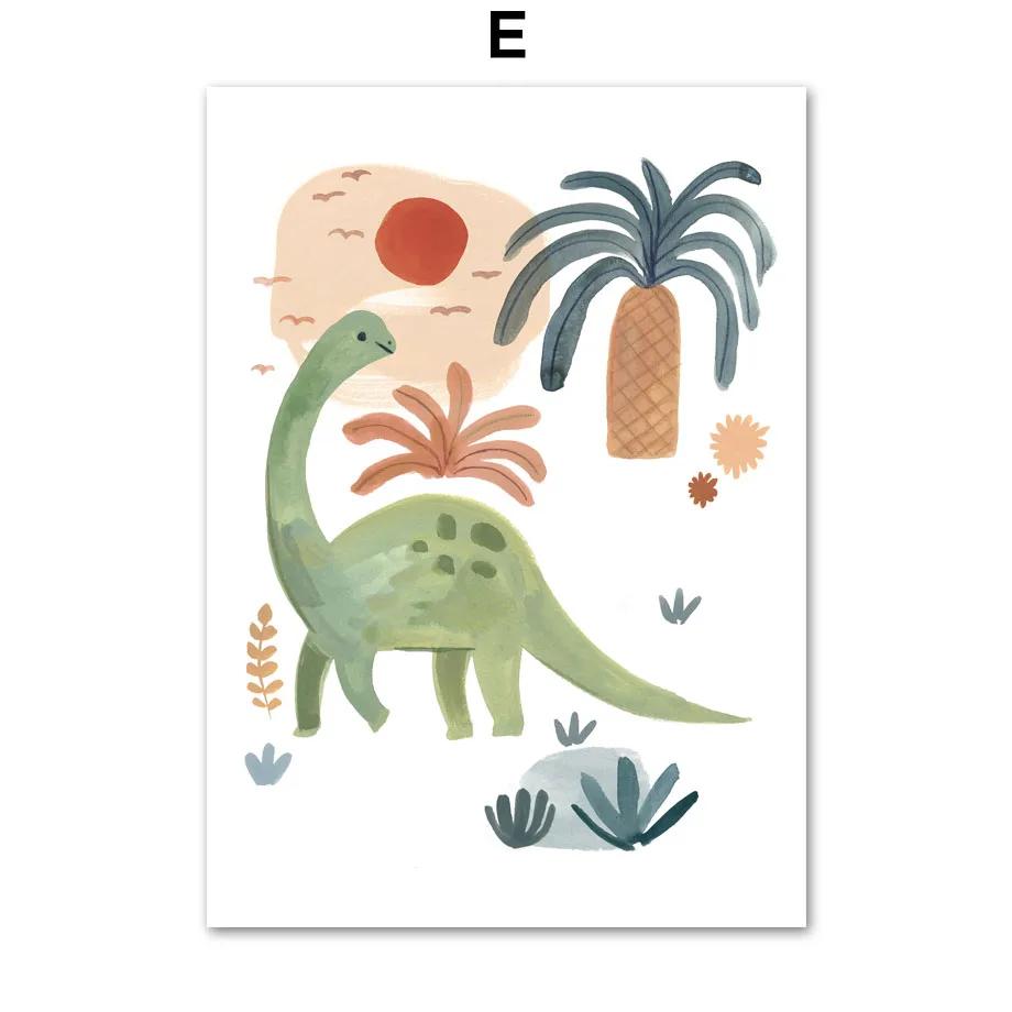 Boho Tiger Leopard Dinosaur Bear Lion Rabbit Poster Nursery Wall Art Mural Print Canvas Painting Pictures Baby Room Home Decor