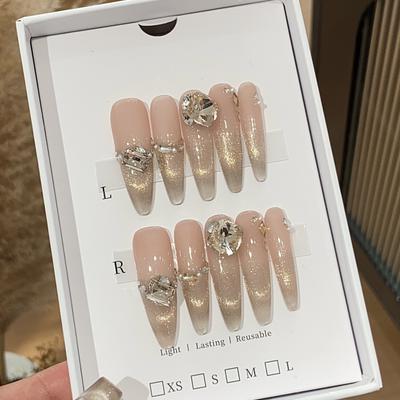 High-end Nude Color Gradient Golden Cat Eye Boutique Champagne K9 Square Diamond Liliko Wear Armor