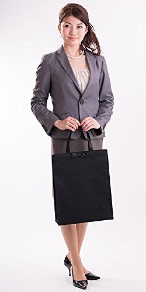 Large, ribbon-adorned sub-bag, fits B4 documents, made in Japan, suitable for both formal and formal occasions, perfect for weddings, school entrance