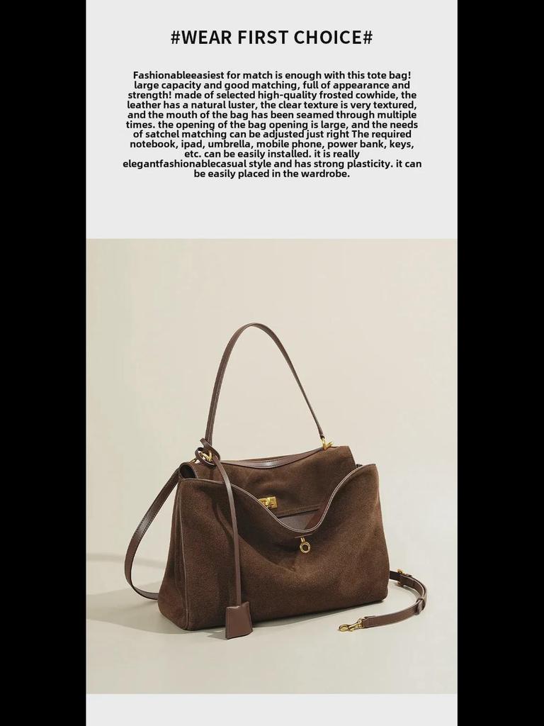 High-Grade Suede Leather Underarm Women's Tote - Niche Handbag with Large Capacity