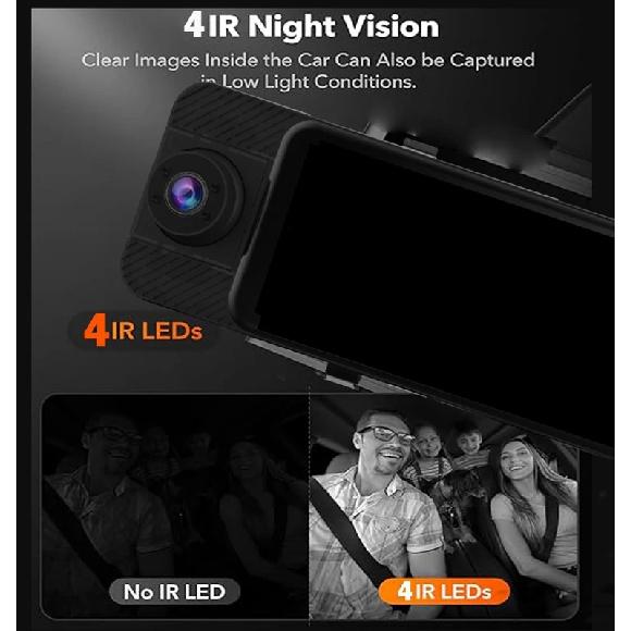 3 Camera Dash Cam 4K Car DVR Front Inside Rear 1080P GPS Tracking Night Vision Video Registrator Dashcam Parking Monitor