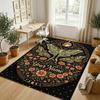 Moonlit Moth Garden Theme Soft Crystal Velvet Rug Custom Name & Text Print Non Slip Floor Rug for Bedroom Living Room