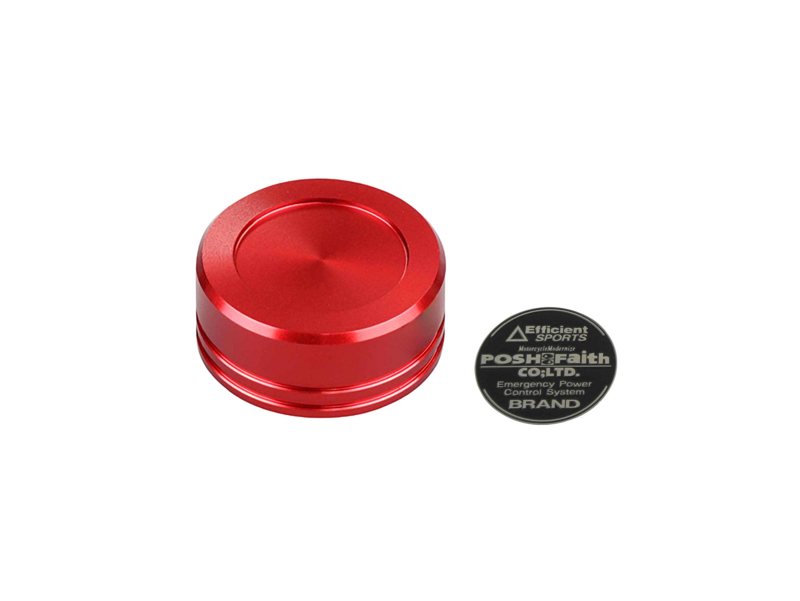 POSH FAITH Motorcycle Parts Master Cylinder Cap for 35mm Inner NISSIN, Diameter, Red, 500153-02