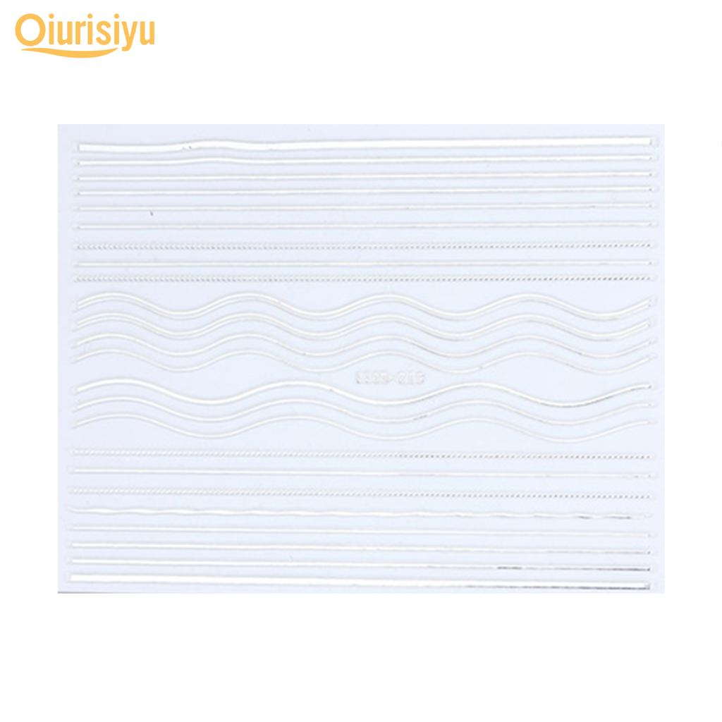 Gold Colour Geometry Shapes Nail Art Sticker