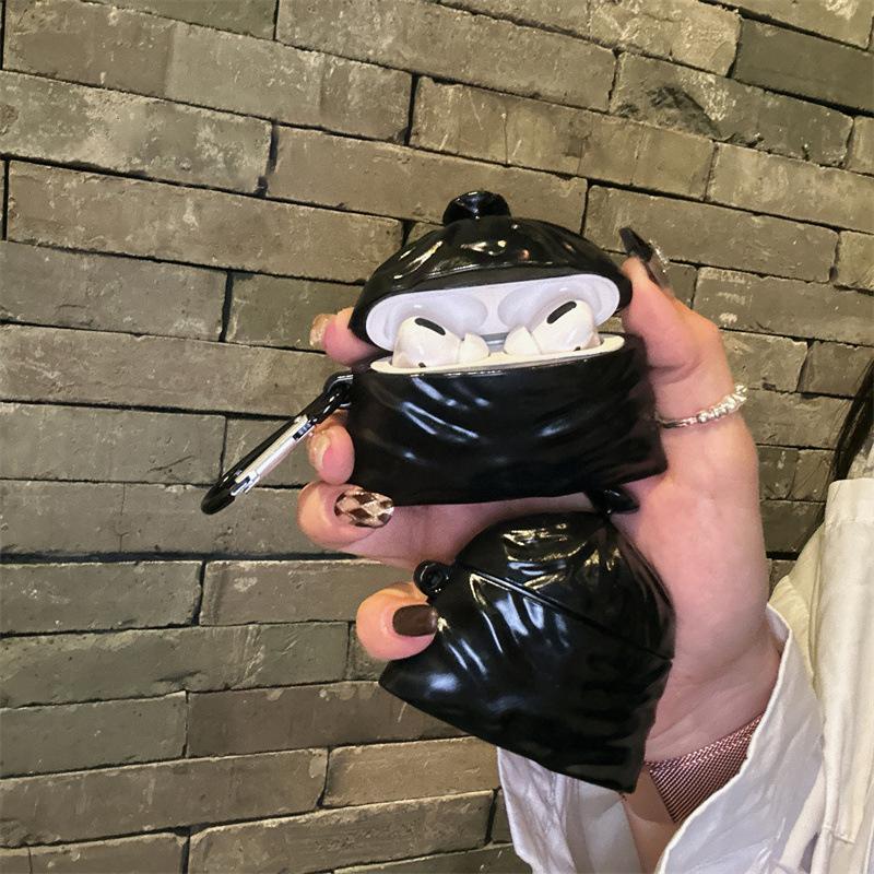 

Креативный чехол для наушников в виде мешка для мусора для AirPods 4, мультяшный модный 3D чехол для наушников, персонализированный защитный чехол для наушников, подарки OneSize