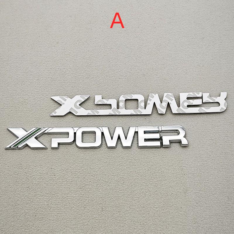3D Metal Car Sticker Rear Trunk Badge Logo X POWER Sticker Side Fender Emblem A