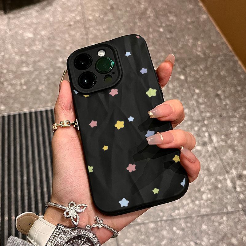Color star iPhone17promax mobile phone case is suitable for Apple 16promax wrinkle 14 matte 15 sets