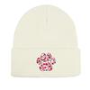 Dog Cat Paw Print Heart Knit Hat Beanie, Valentine's Day "XOXO LOVE KISS", Cozy Stylish Knitted Cap Beanie