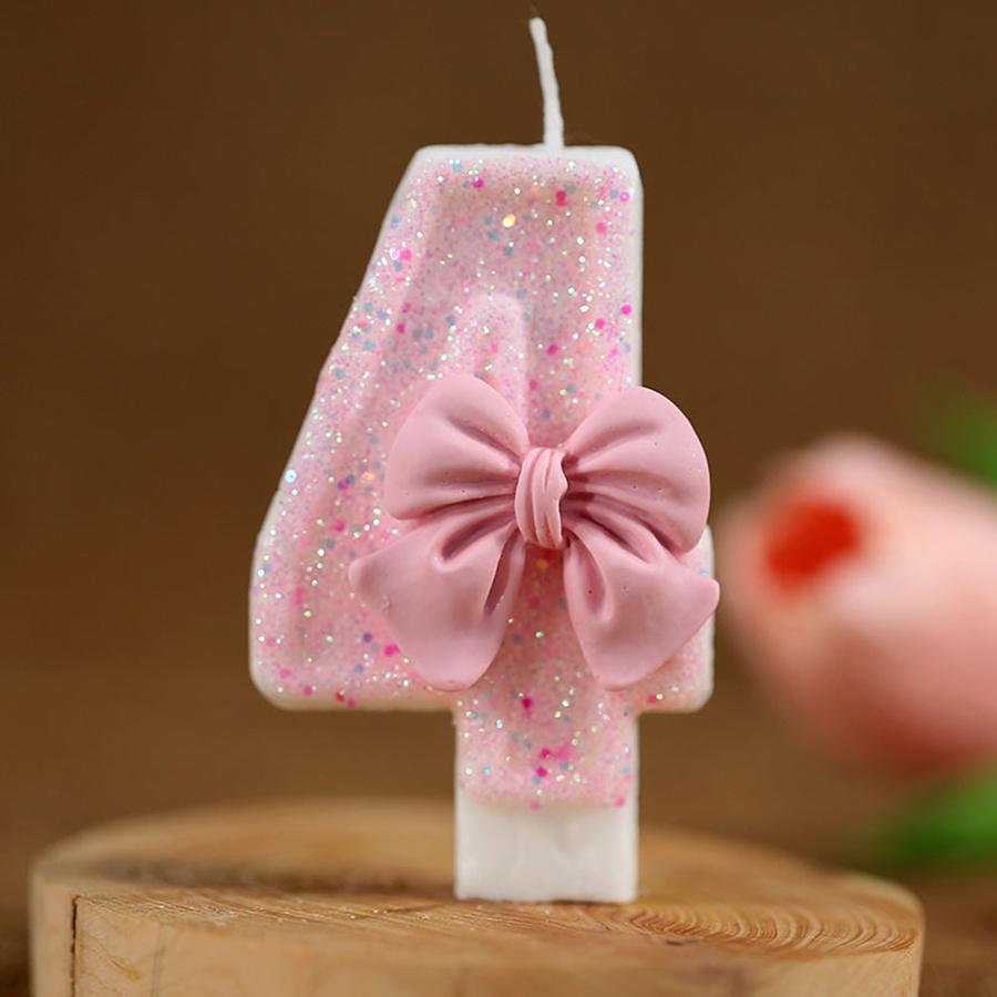 1pc Number 0-9 Candle Cake Topper Butterfly Flower Shaped Birthday Anniversary Party Cake Number Candle Decoration