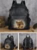 Johnature Zaino retrò in vera pelle con stampa animalier Borsa da donna in vera pelle di vacchetta naturale Zaini da viaggio di grande capacità