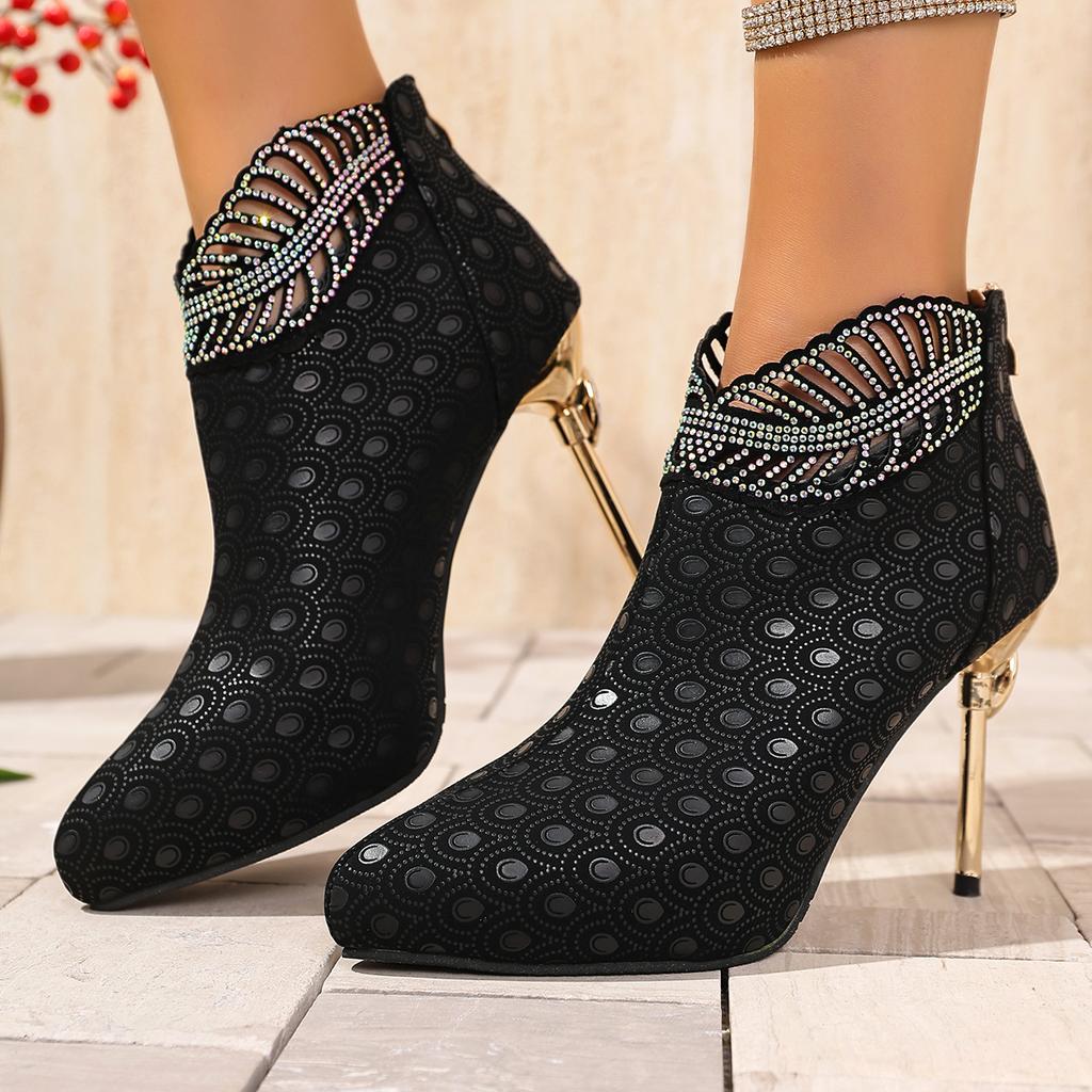 Módní dámské boty na vysokém podpatku, nové reliéfní kožené kotníkové boty, dámské boty na nízkém podpatku, párty boty, venkovní luxusní boty na vysokém podpatku, dámské boty