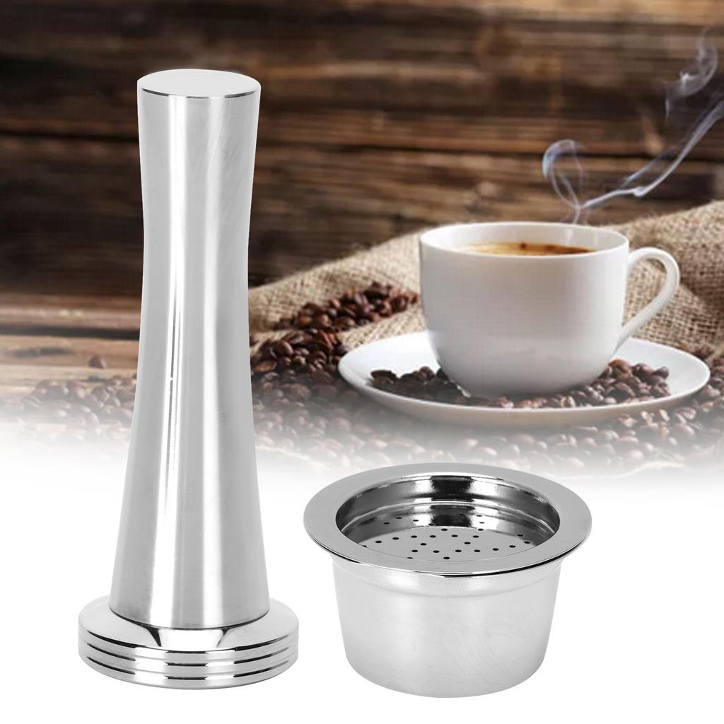 Nachfüllbares Kapsel-Kaffeefilter-Set Kaffeetamper Bürste Löffel für Kfee Kaffeemaschine