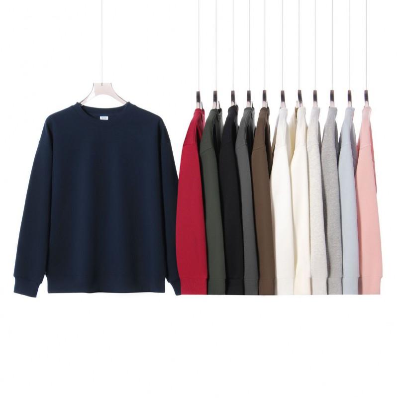 Mens Heavyweight 350g Cotton Oversized Drop Shoulder Crewneck Sweatshirt Casual Loose Fit Basic Tee