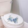 Aquarell Blau Floral Toilettensitz Aufkleber Badezimmer Dekor Abnehmbar Wasserdicht Wandaufkleber