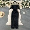 Classy Women's Clothing Fall 2023 New Arrival Light Luxury Minority Formal Dress Sheer Mesh Stitching Tassel Dress Women