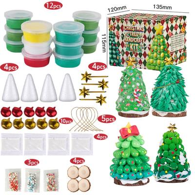 Zestaw DIY do rękodzieła choinkowego dla dzieci Kreatywne modelowanie z gliny schnącej na powietrzu Dekoracje domowe na Boże Narodzenie Prezent świąteczny dla zabawy na imprezie szkolnej