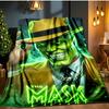 The Masked Green Man Blanket Flannel Throw for Sofa, Indoor, Camping, Living Room, Office, Chair, And Bed Soft Birthday Gift