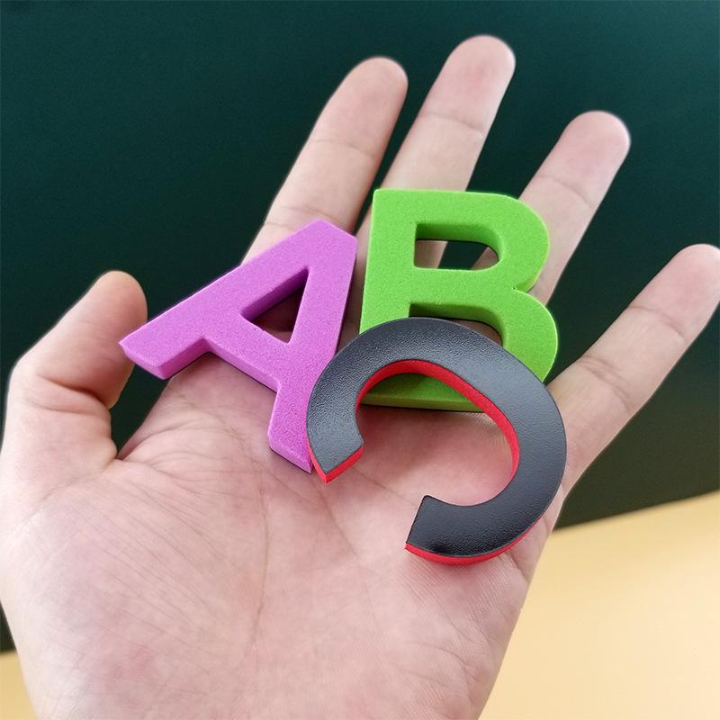 Colorful Magnetic EVA Letters & Numbers: Educational Whiteboard Stickers for Kids.