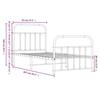 VidaXL Metal Bed Frame with Headboard-Footboard White 90x200 Cm 352638