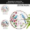 2D Flat Acrylic Peach Blossom Birds Suncatcher Decorative Hanging Ornament, 7.87/11.81inches Love Birds Home Window Porch Wall Garden Tree Decor