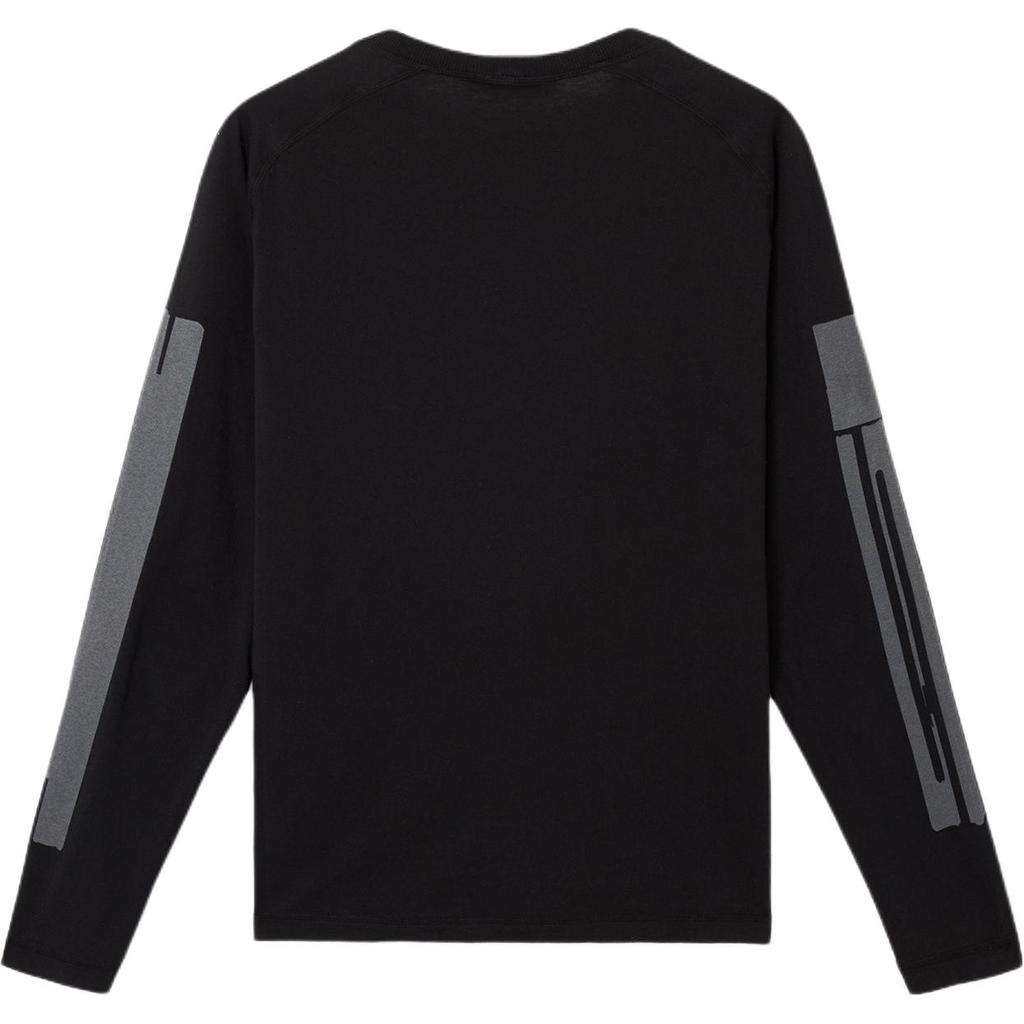 STONE ISLAND Letter Round Neck Slim Fit Raglan Long Sleeve T-Shirt Men Tops Black K1S1521000-05S0082-V0029