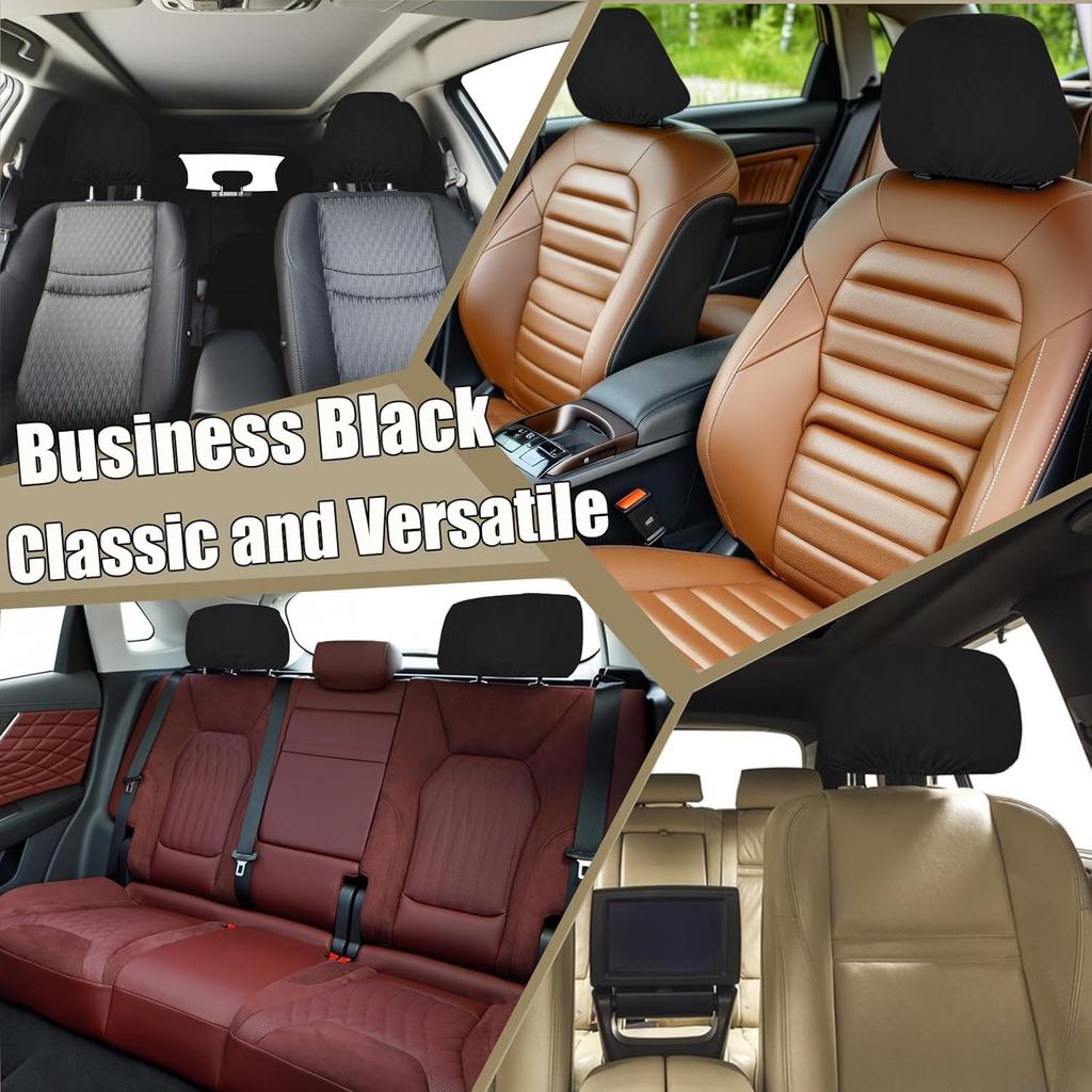 2 Pcs Headrest Covers for Cars Seat Universal Washable, Car Interior Seat Accessories Stuff Protector Dirt-Proof Wear-resistant Soft Fit for Most