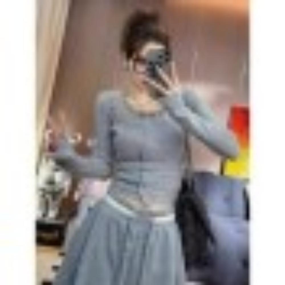 A Sweet Lace Patchwork Long-sleeved Knitted Cardigan for Women's Autumn and Winter, A New Fitted Bottom Layer