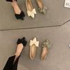 Fashion Flat Shoes for Women 2025 Spring  Autumn Pointed French Bow Solid Casual Plus Size  42 43 44 Women's Shoes Ladies loafers women