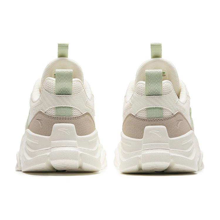 Anta Lifestyle Series Shock Absorption Non-Slip Low-Top Casual Shoes Women Sneaker White Gray Green 922428809-3