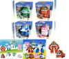 Komplettes Set aus 4 Stück Robocar Poli Ambe Roy Helly Transformer Spielzeug für Kinder Osterdekoration