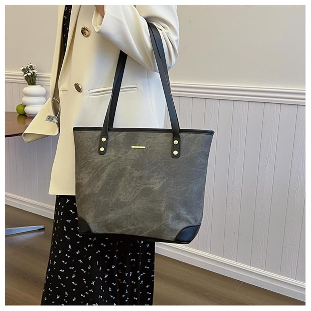 Nestkanina Tote Bag, Stylish, Simple, Women's Shoulder Bag, Cute, One-Shoulder Tote Bag, Lightweight, Perfect for Autumn and Winter, BG028 (Black)