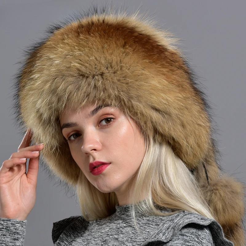 Naturpels Vinterlue Dame Rev 5 Duskhatter Myk Pels Elegant Mote Stilfull Beskjeden Varm Luer med Volum