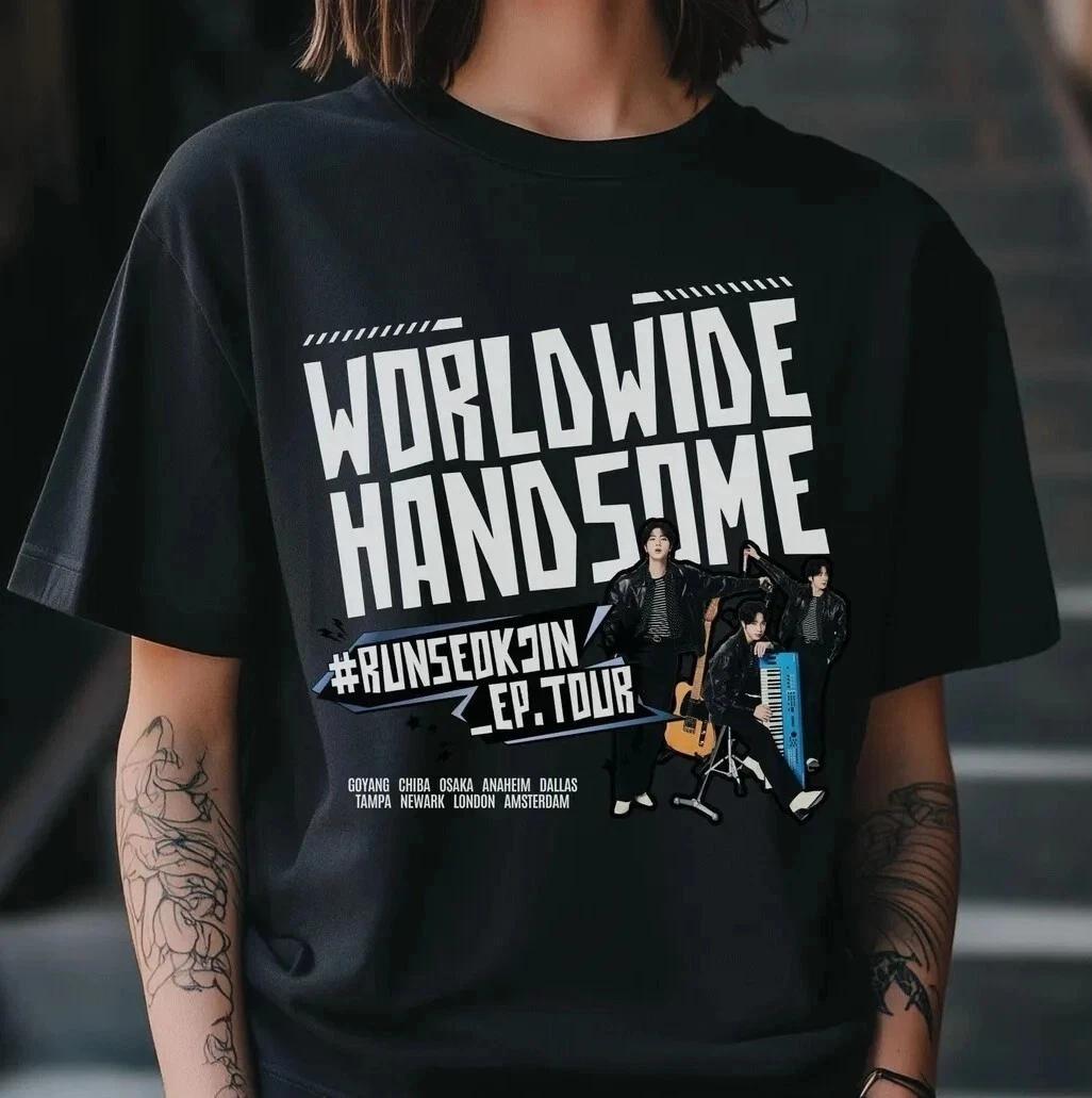 BTS Jin World Tour T-Shirt Kpop Fan Tee Worldwide Handsome Tour Tee 3XL