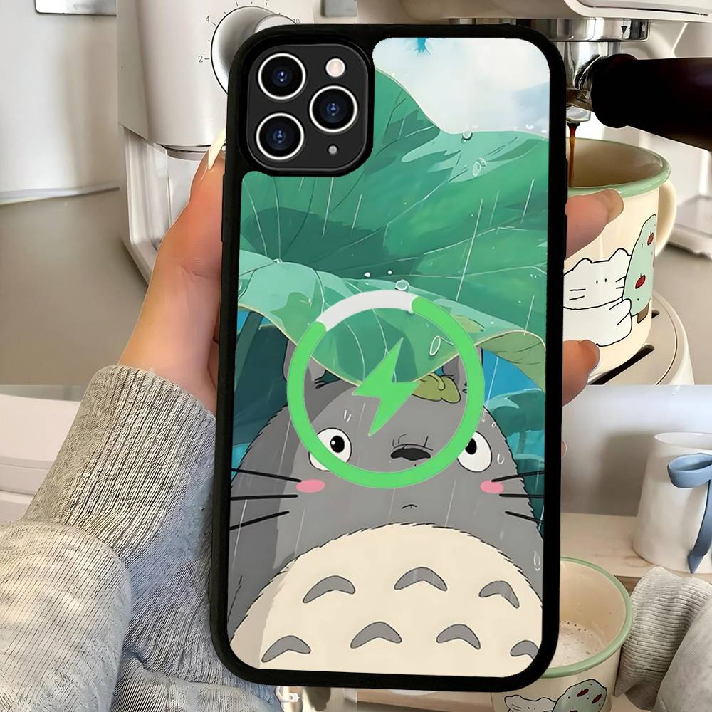 

Мультяшный Милый Т-Тоторо Магнитный Матовый Чехол для Телефона Для IPhone 16 17 15 14 13 12 11 Для Magsafe Беспроводной Зарядки Обложка iPhone 14pro max